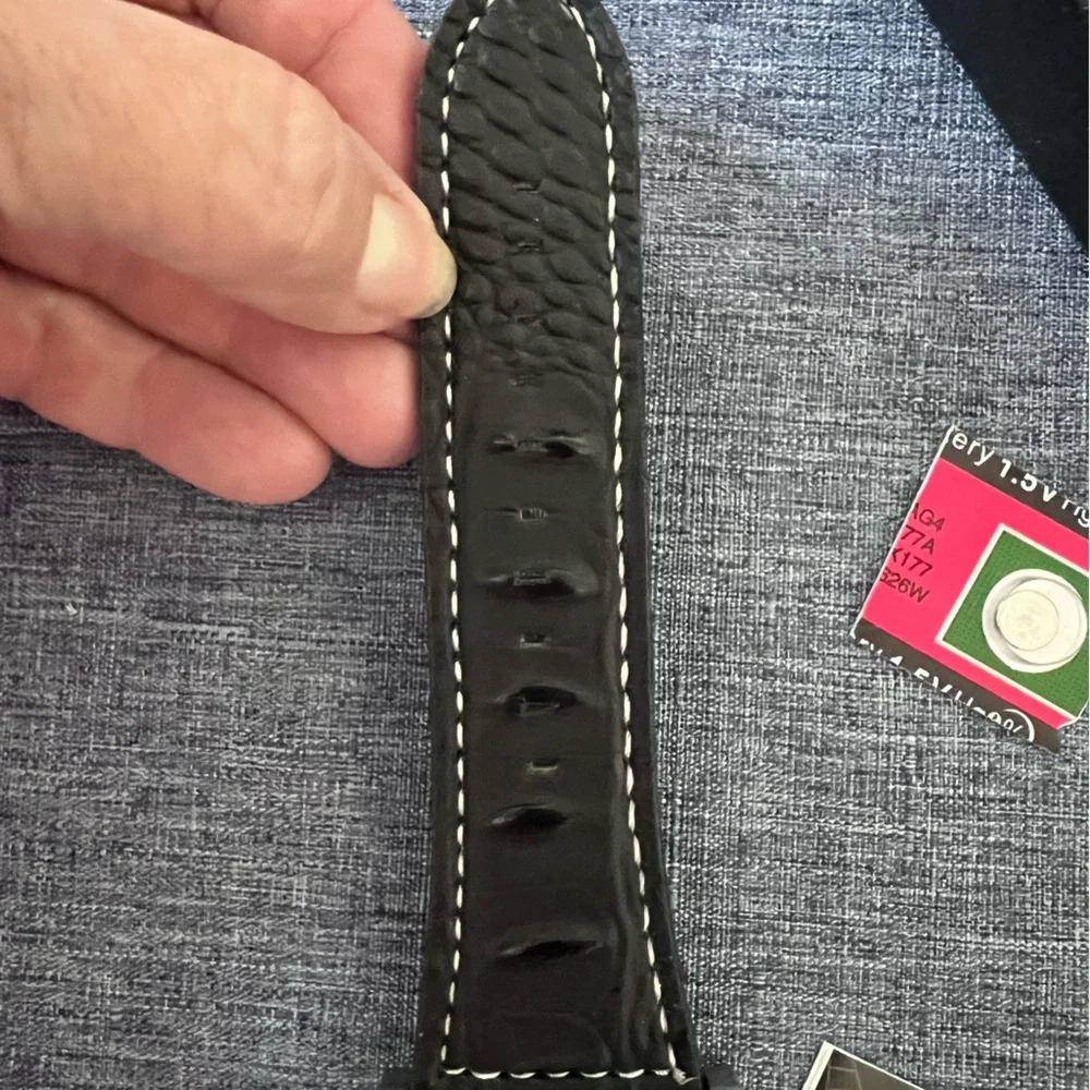 OULM Men’s Watch Silver with All Leather Strap in Black NWT FULL INCLUSION - Picture 8 of 16